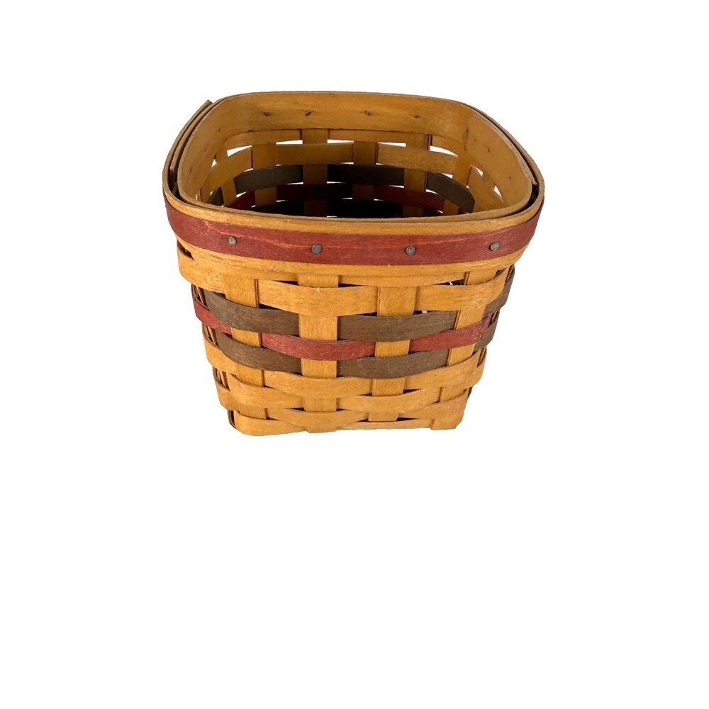 1997 Village Baskets Berlin Heights Ohio Square Basket 5.5"L x 5.5"W x 4.5"H